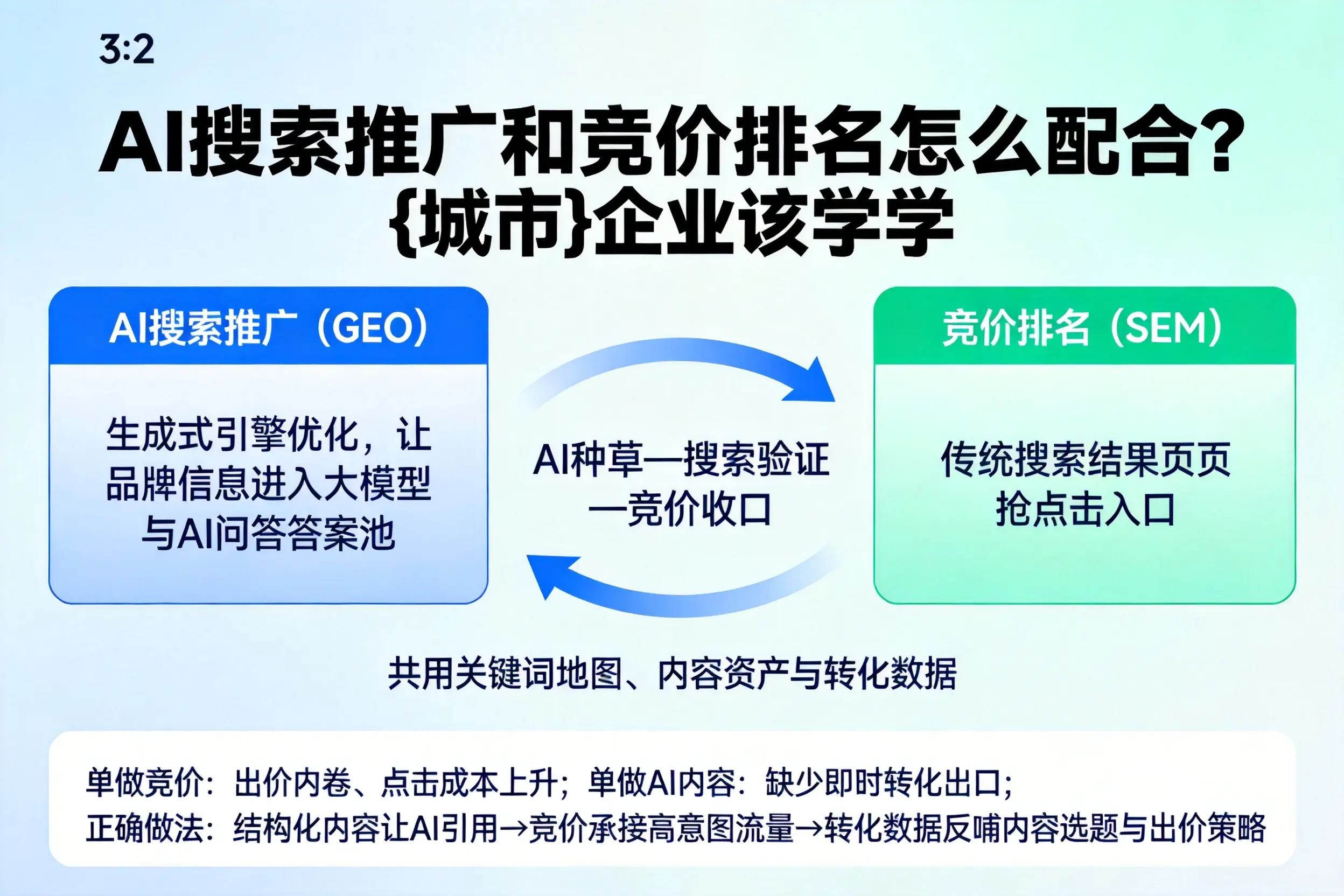 AI搜索推广和竞价排名怎么配合？巴彦淖尔企业该学学