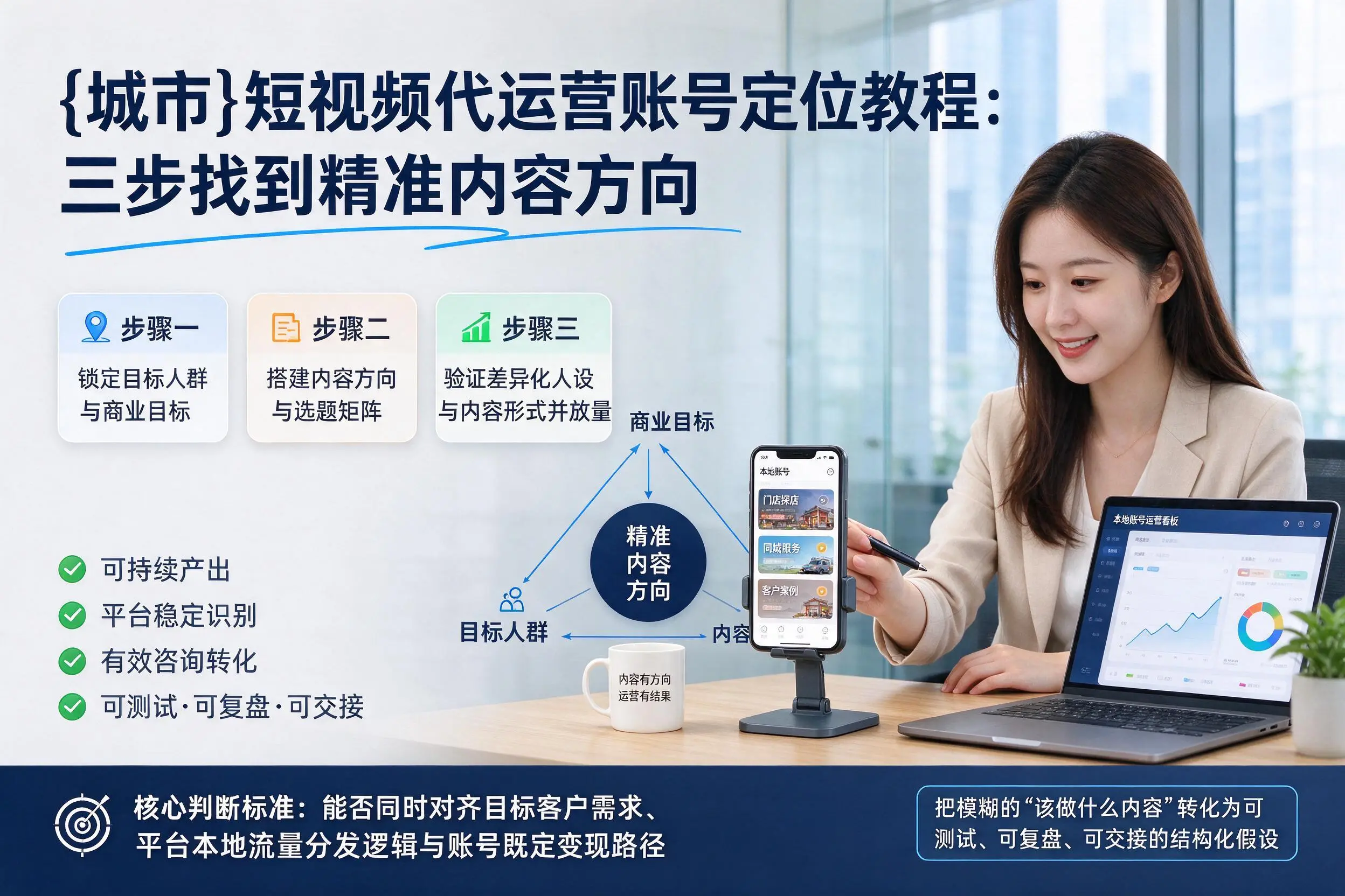 巴彦淖尔短视频代运营账号定位教程：三步找到精准内容方向