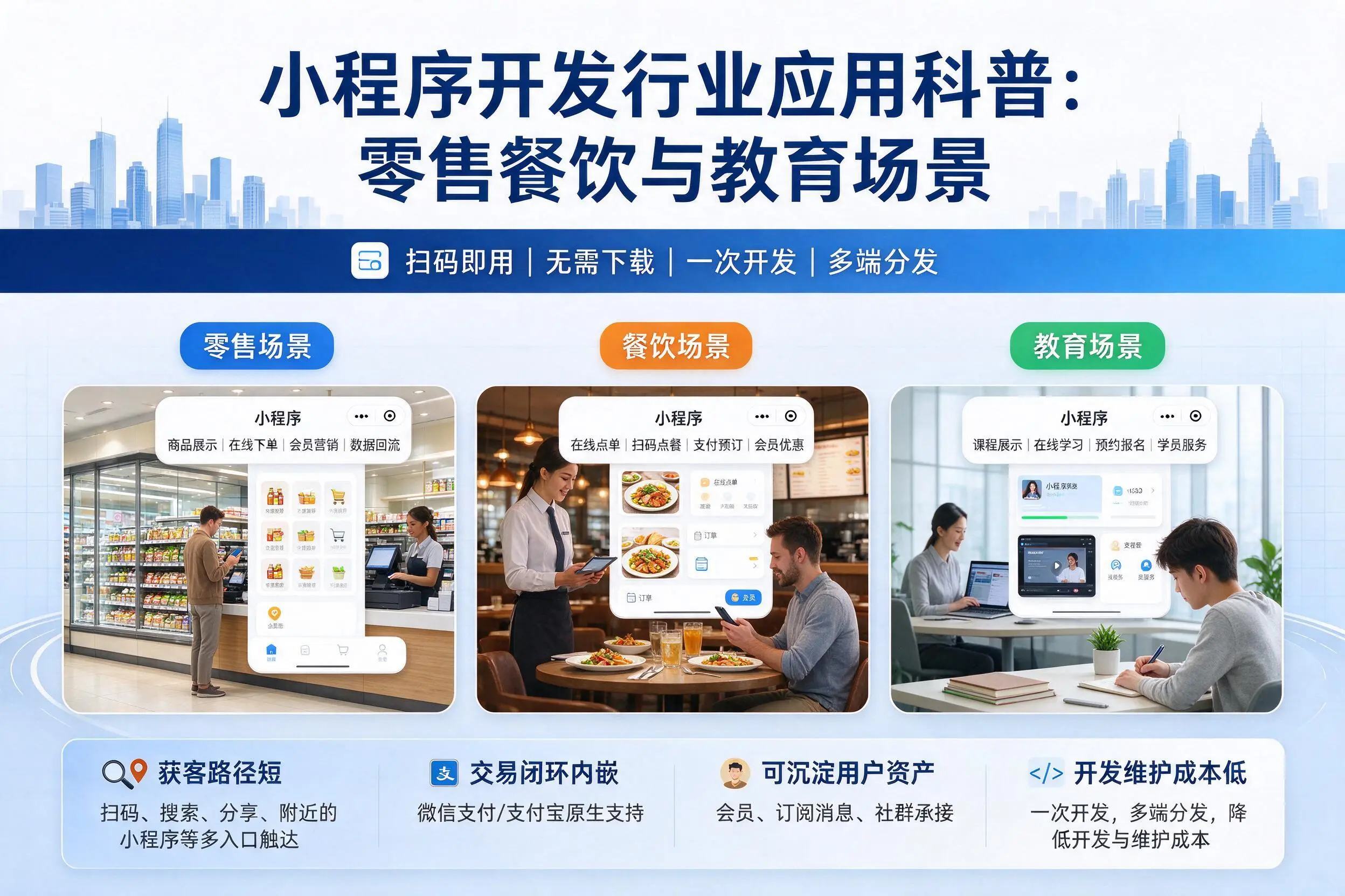 巴彦淖尔小程序开发行业应用科普：零售餐饮与教育场景