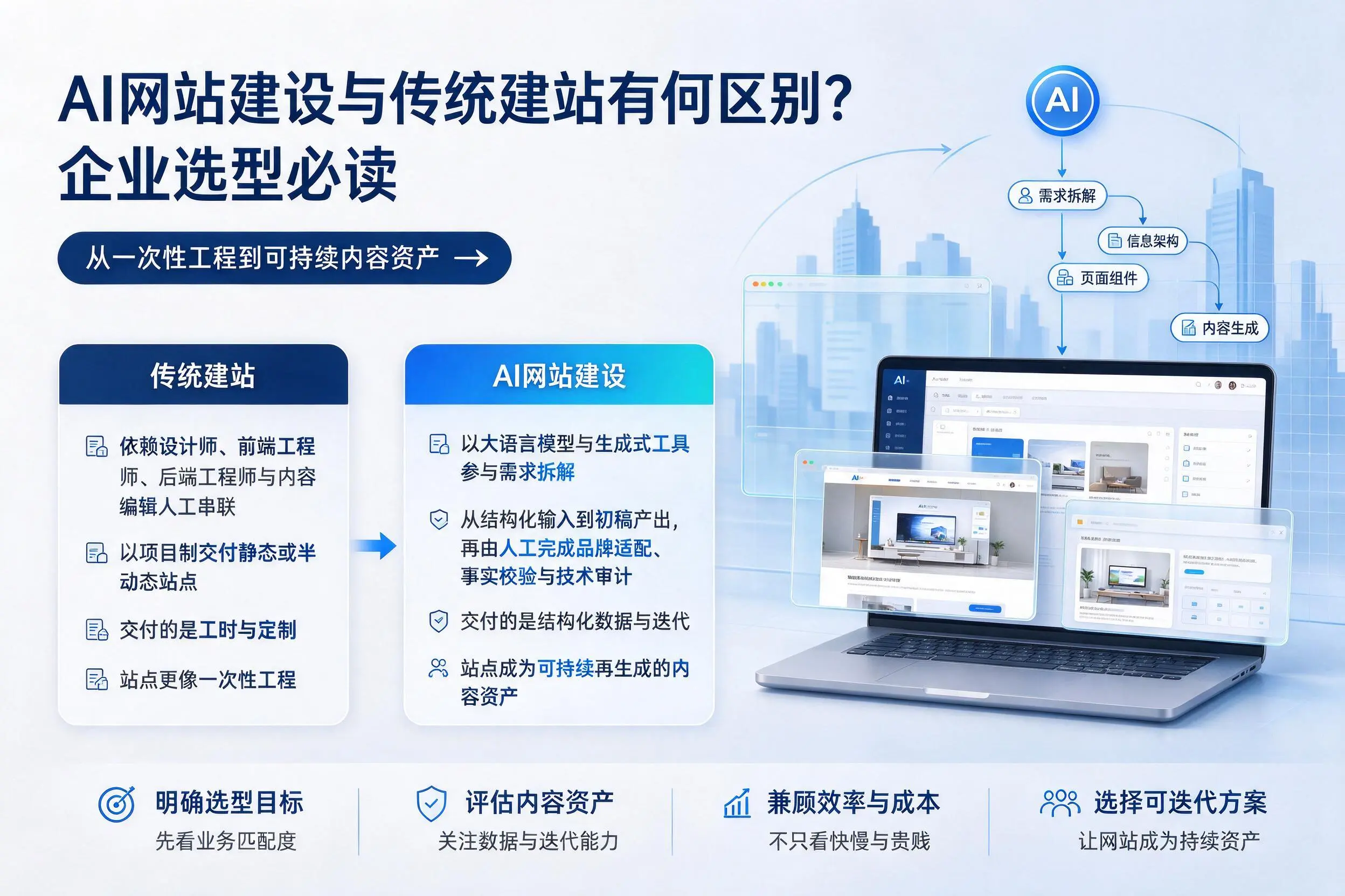 AI网站建设与传统建站有何区别？巴彦淖尔企业选型必读