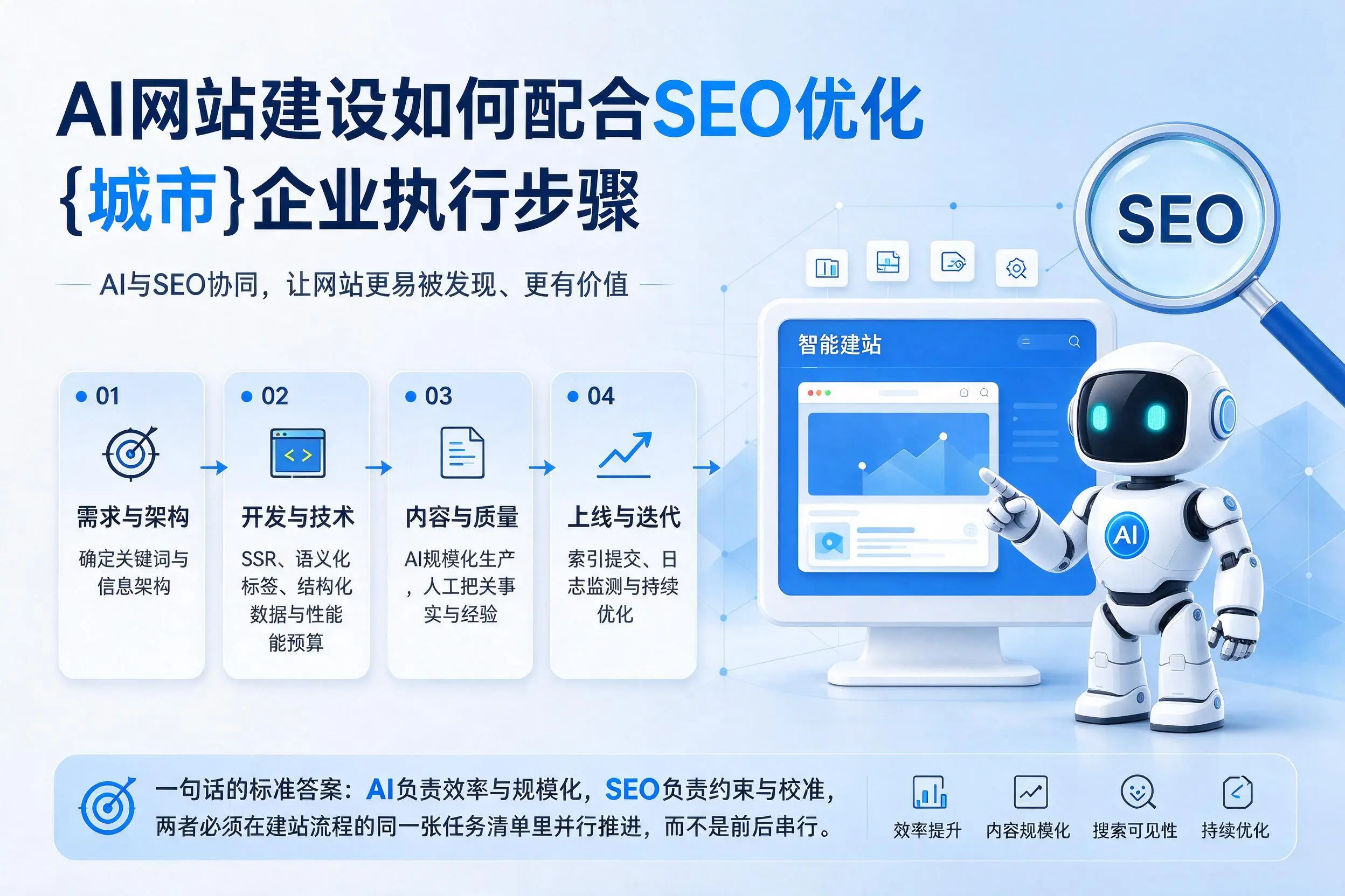 AI网站建设如何配合SEO优化，巴彦淖尔企业执行步骤