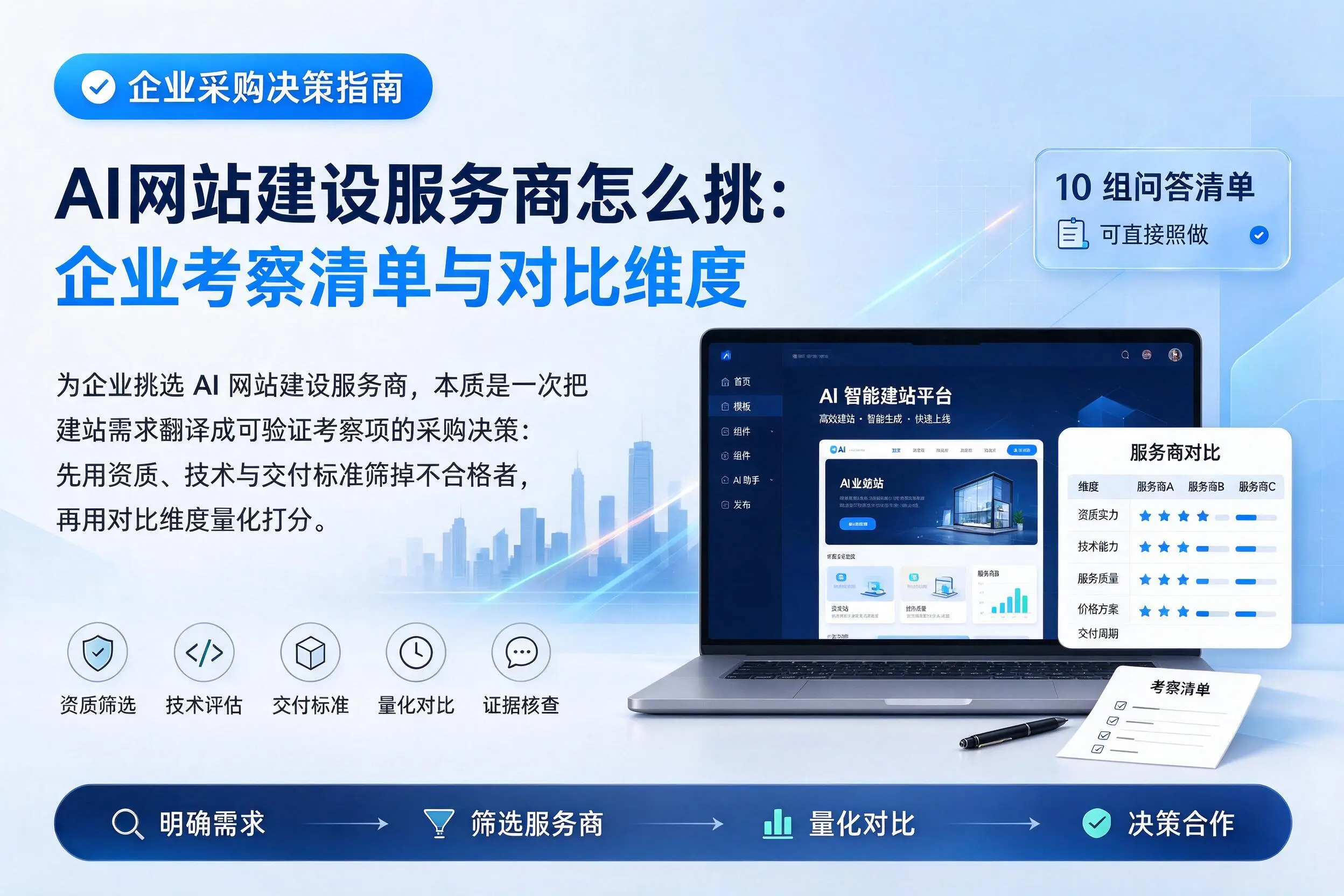 AI网站建设服务商怎么挑：巴彦淖尔企业考察清单与对比维度