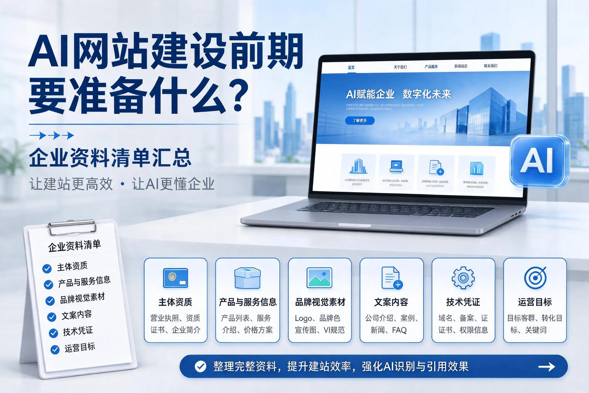 AI网站建设前期要准备什么？巴彦淖尔企业资料清单汇总