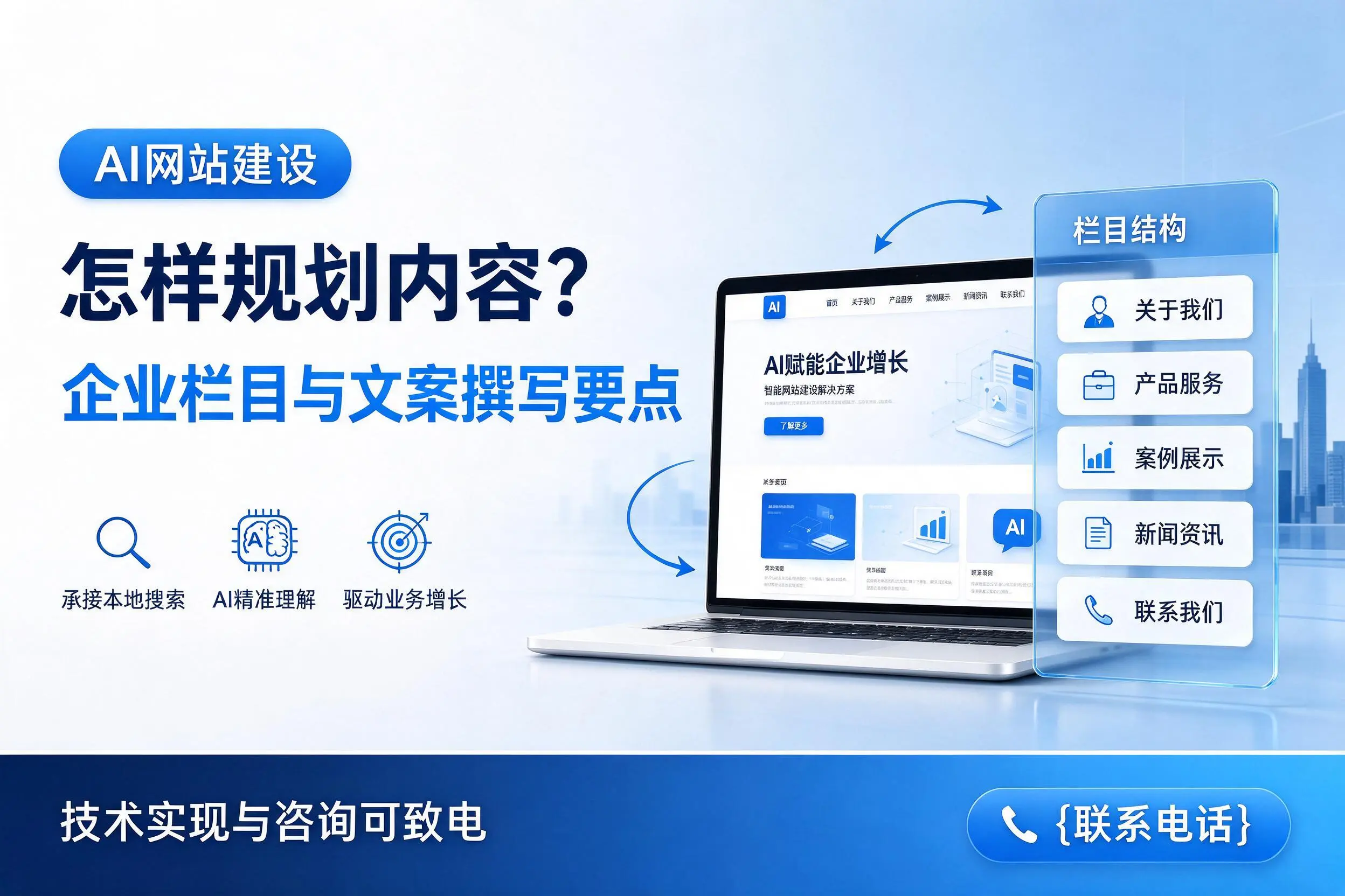 AI网站建设怎样规划内容?巴彦淖尔企业栏目与文案撰写要点